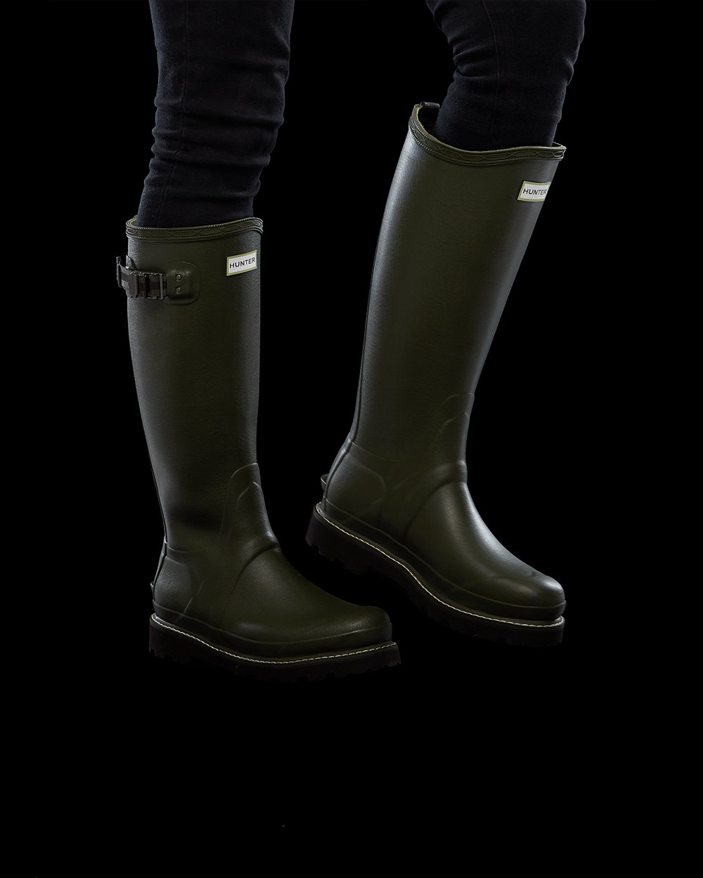 Botas De Altas Balmoral Poly-Lined Hunter Mujer - Verde Oscuro Oliva - 381506CNP